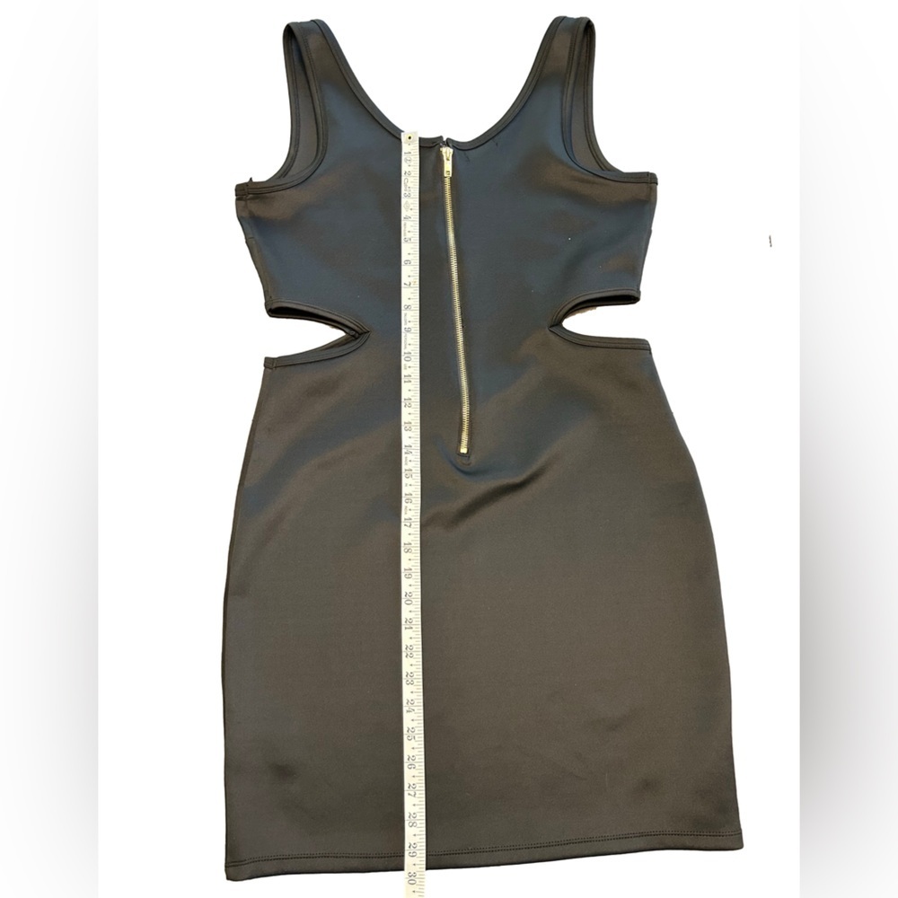 Bongo Black Bodycon Mini Dress Side Cutouts edgy 90’s grunge club party NWT L - Picture 5 of 8